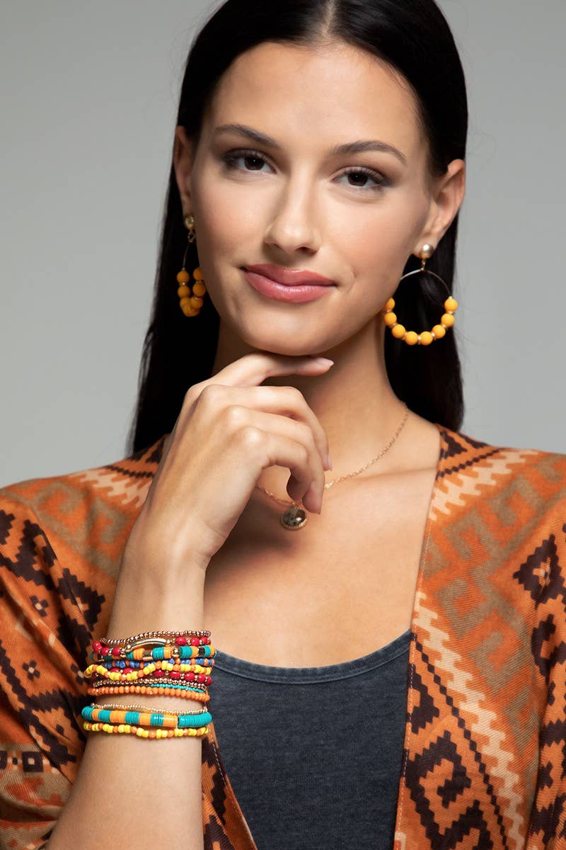 12 Set Multi Layered Beaded Bracelet