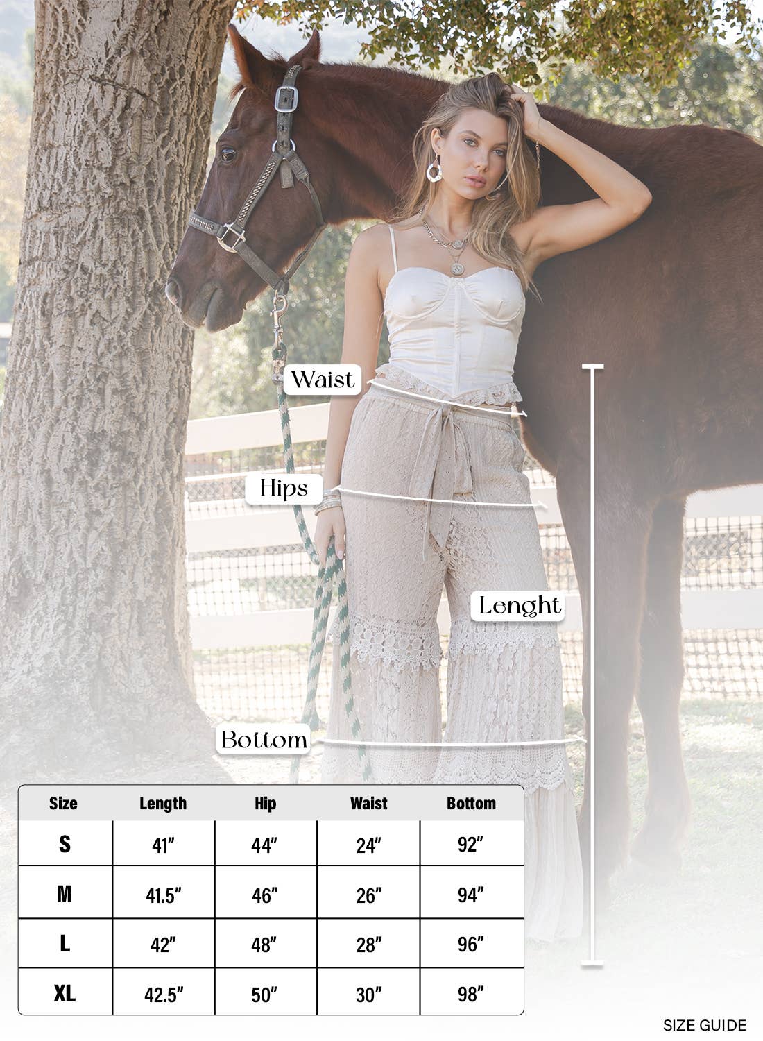 Desert Dream Cloud Pant Tiered Lace & Net Trims - NEW