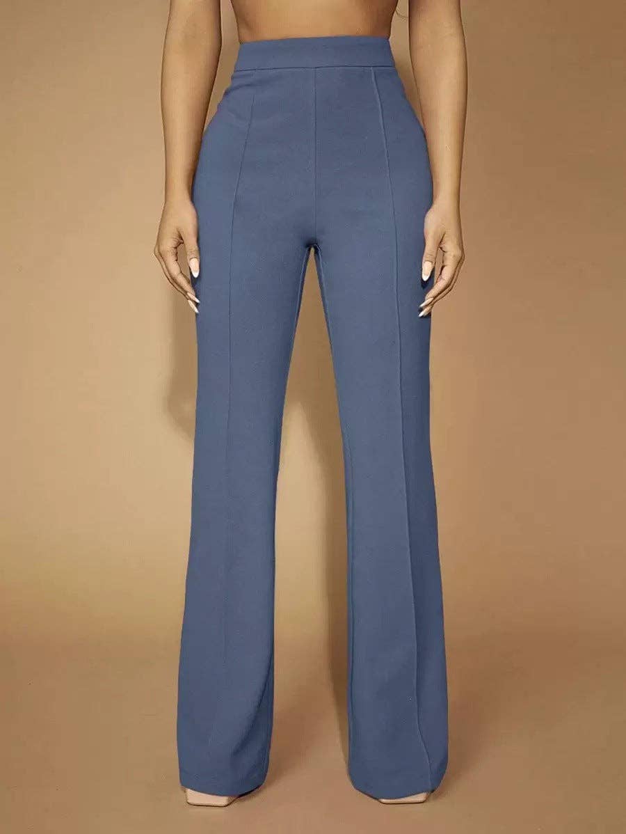 High Waist Straight Leg Pants | Women's Work Trousers