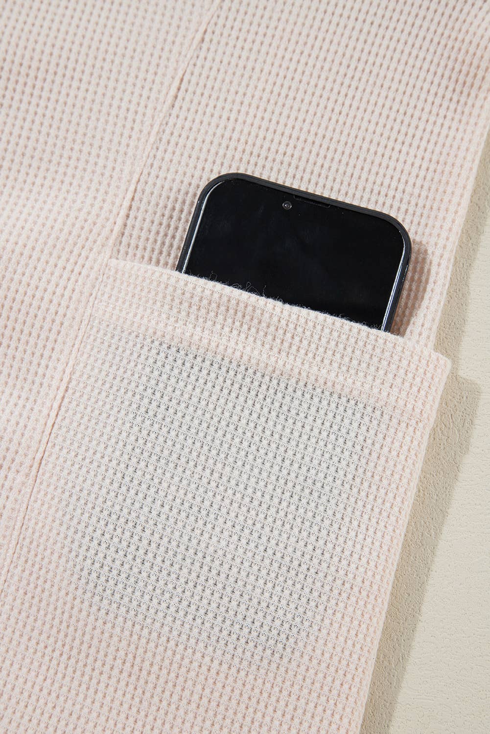 Plus Size Thermal Long Sleeve V Neck Knit Top (S-3X)