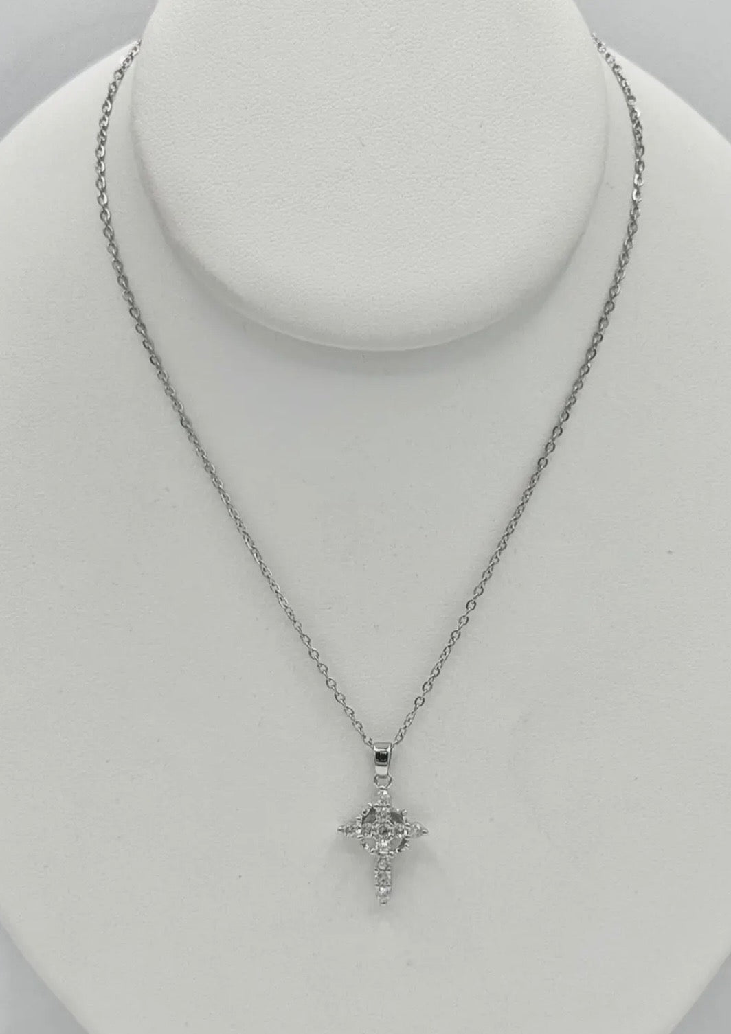 Cross with crown necklace