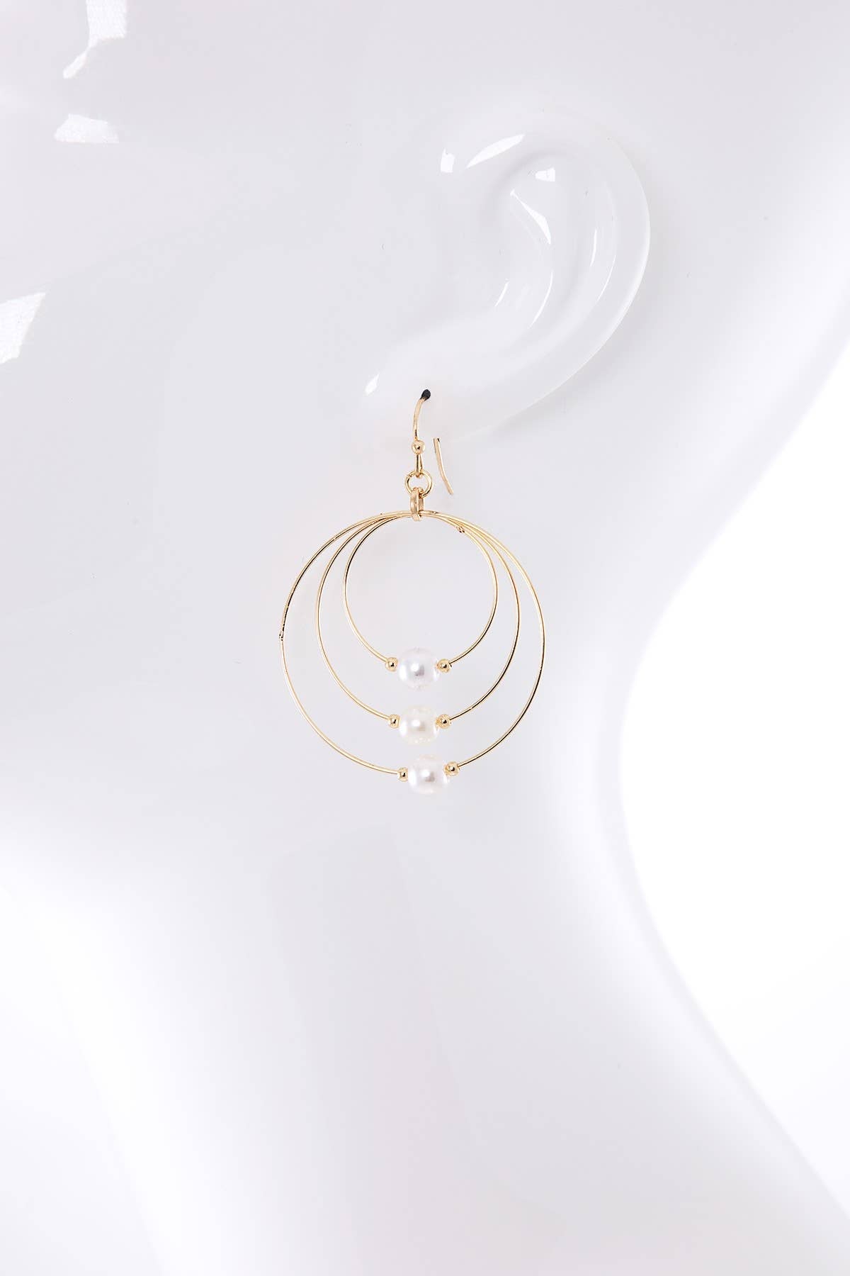 Multi-Hoop Earrings with Pearl Accents
