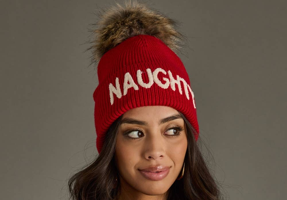 Naughty Knit Pom Hat
