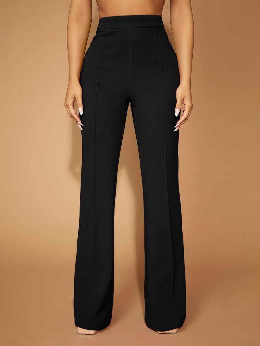 High Waist Straight Leg Trousers