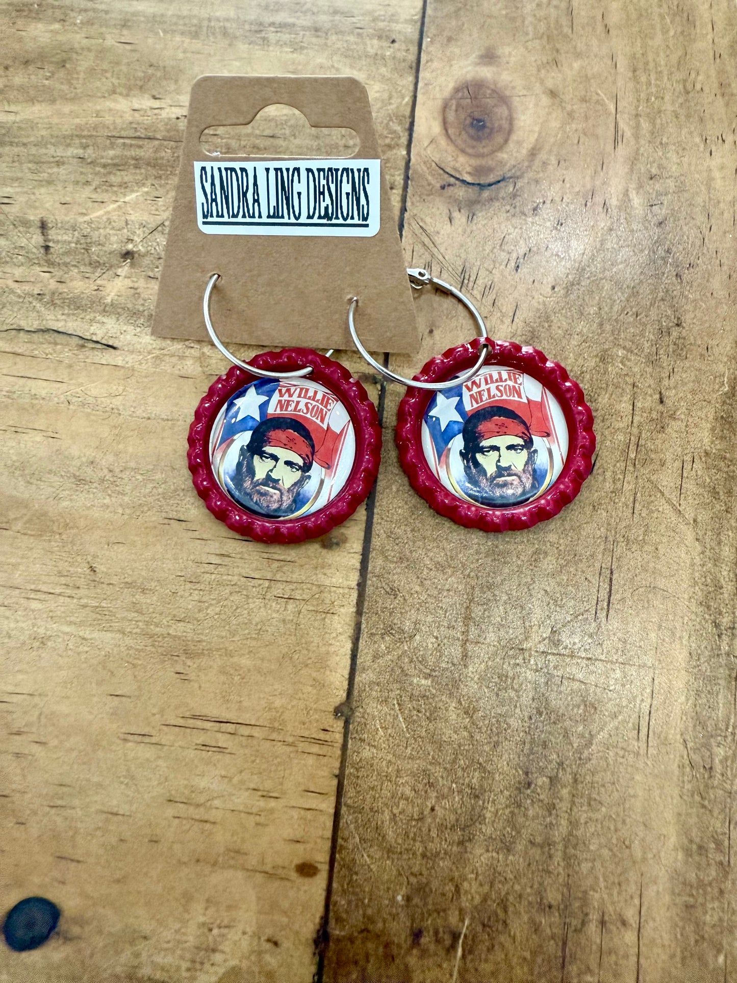 Americana bottle cap earrings