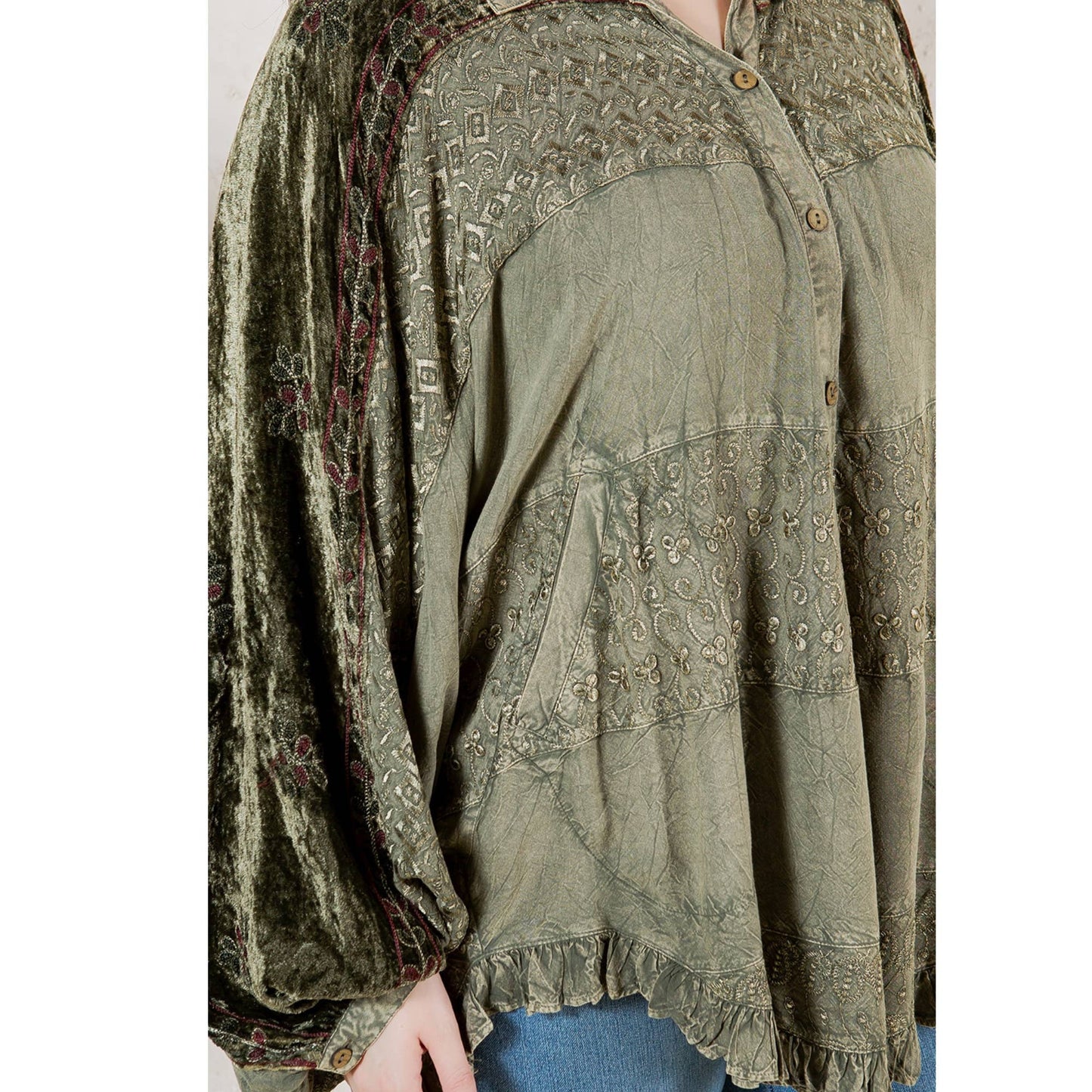 Bohemian Elegance: Stonewashed Rayon Top