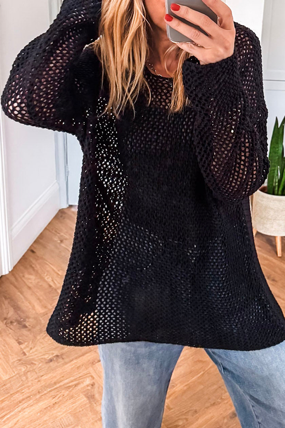 LDC Crochet Hollow-out Jumper Top Sweater