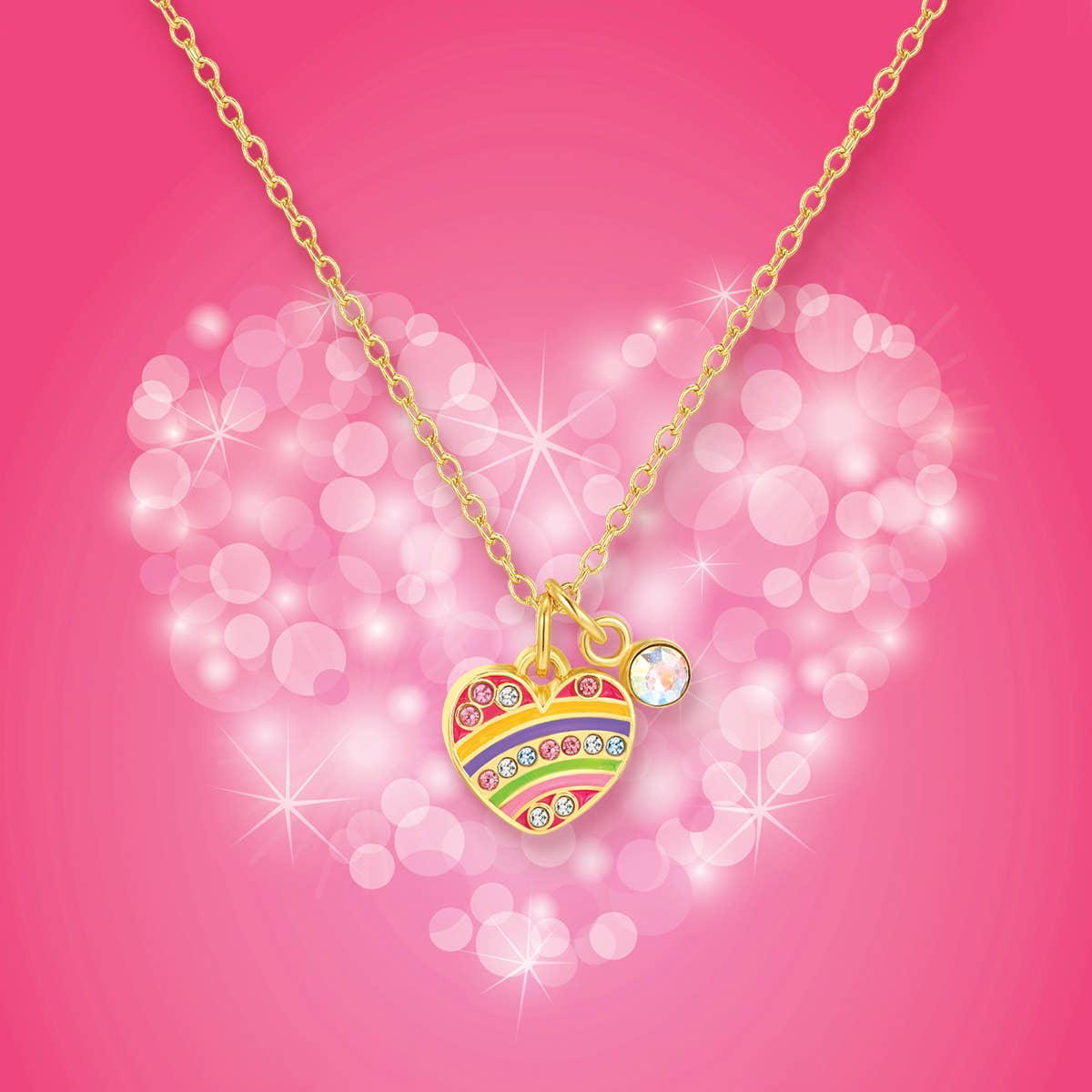 Sweet Petite Necklace | Crystal Rainbow Heart