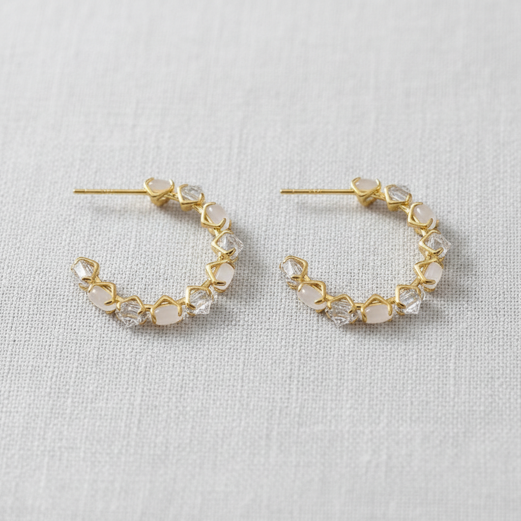 Gold Plated Geometric Hoop Earrings