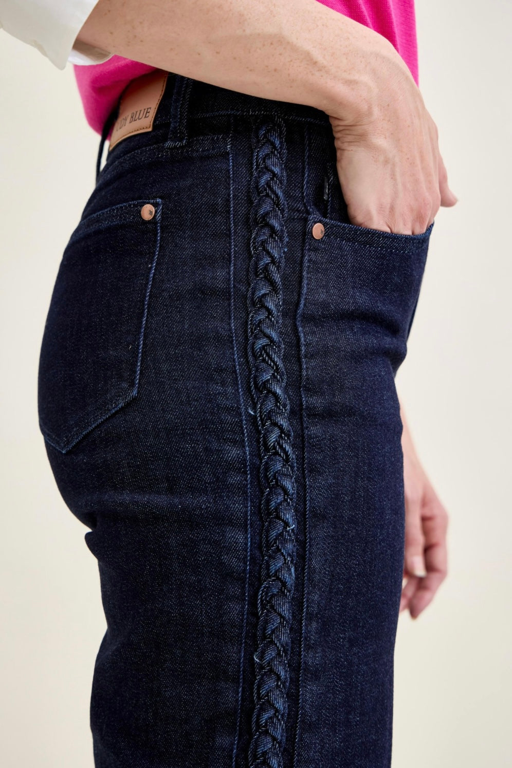 HW Side Seam Braid Judy Blue Jeans
