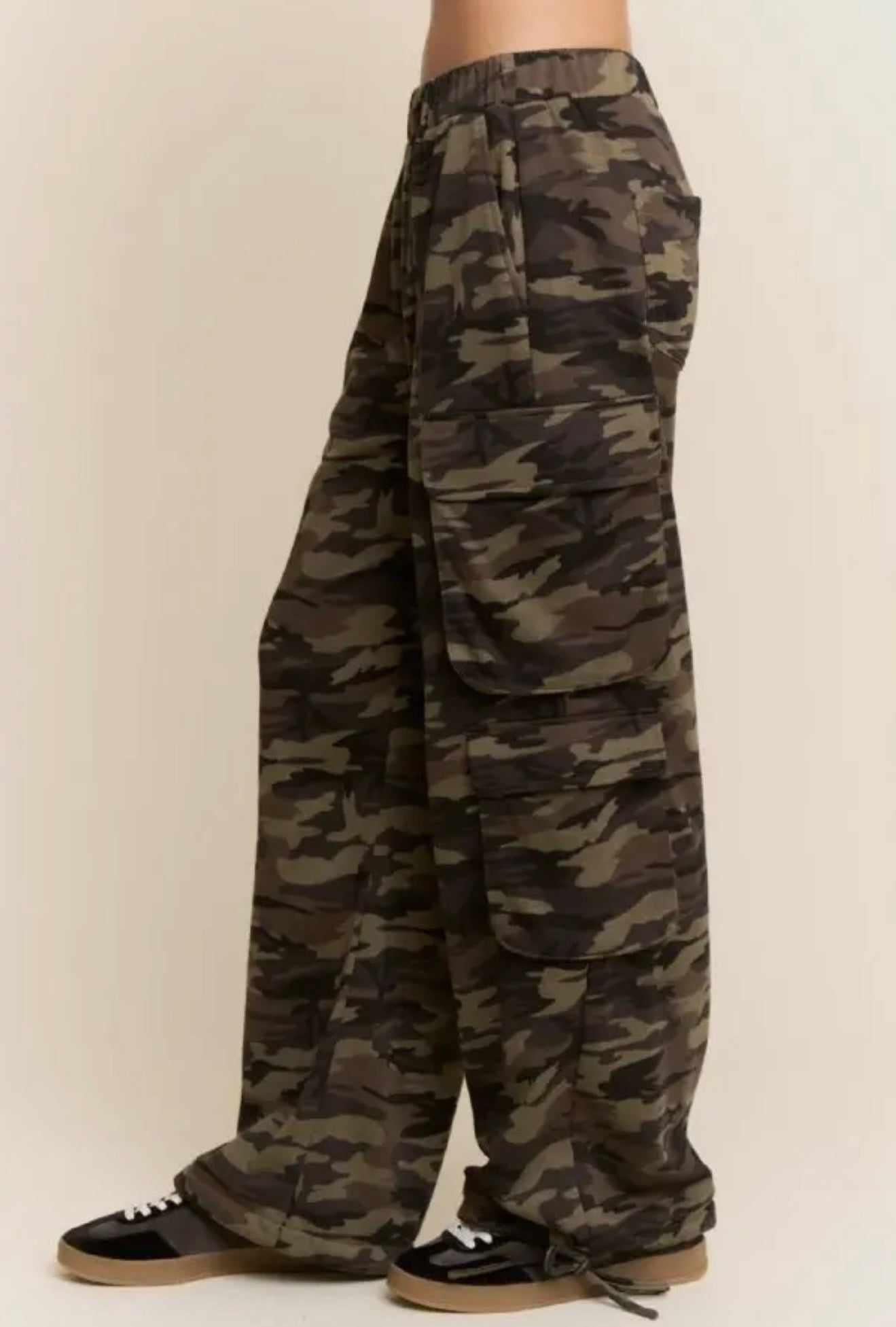 Camouflage French Terry Cargo Pockets Pants 