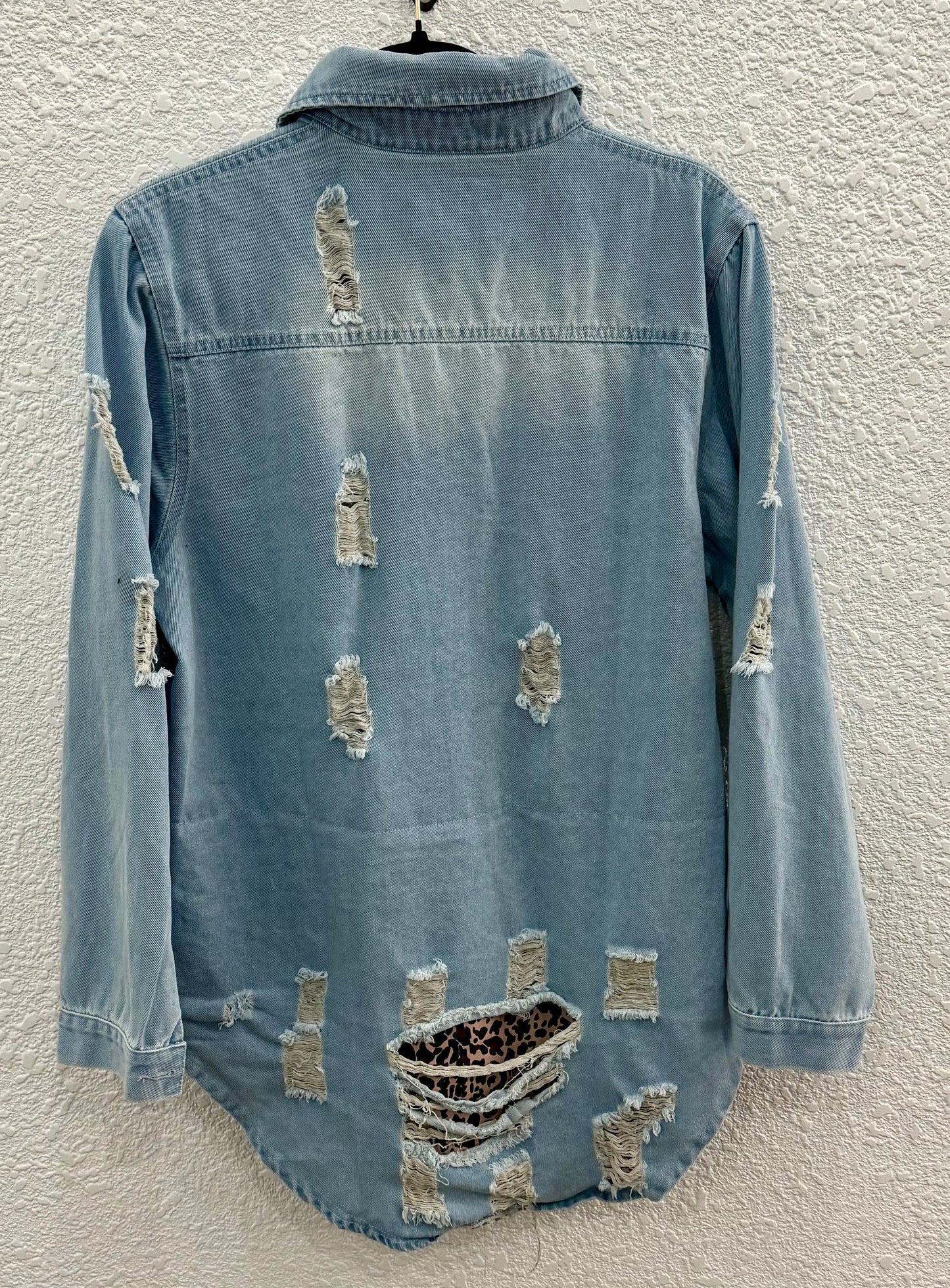 Denim distressed jacket