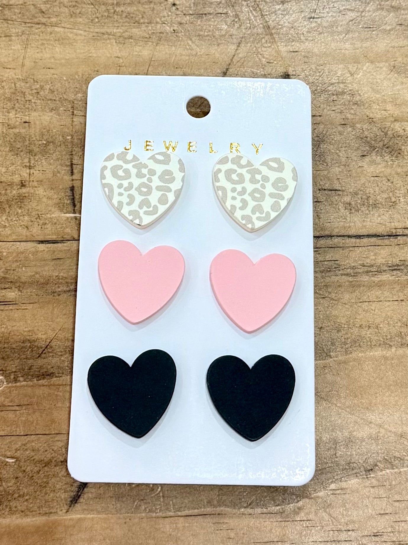 3 set heart earrings