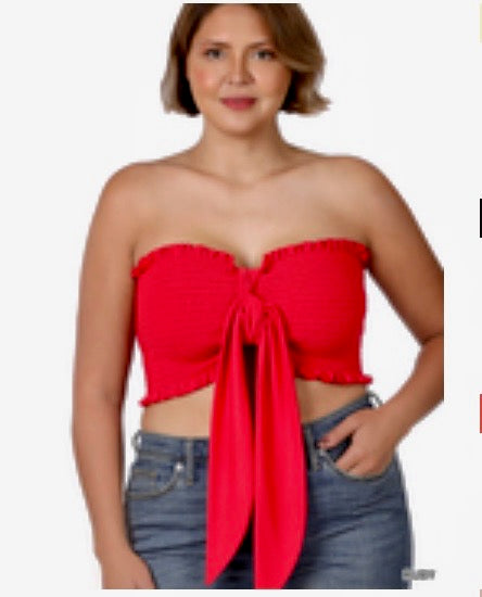 Ribbed Tube Top with tie