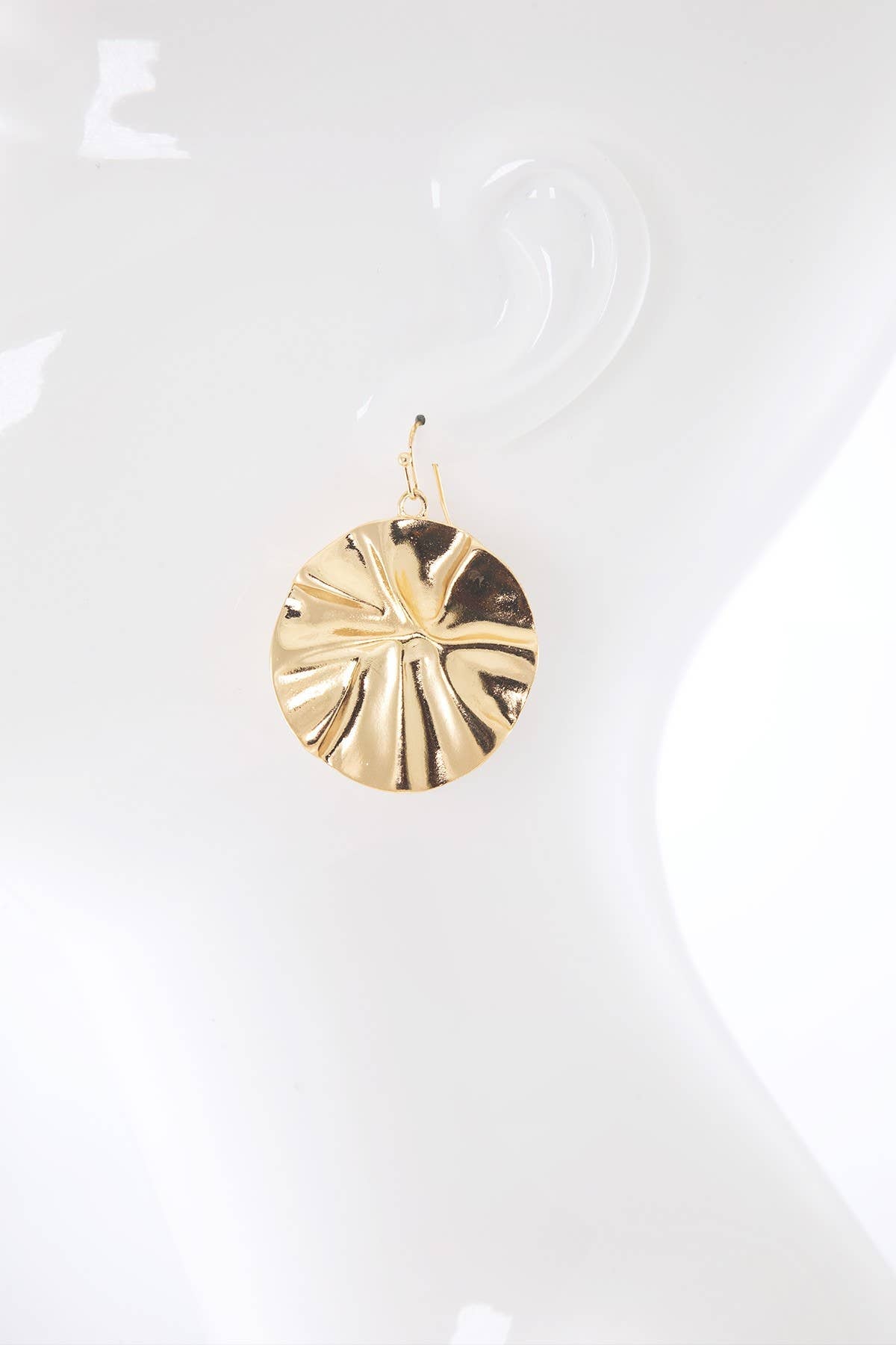 Textured Circle Drop Earrings