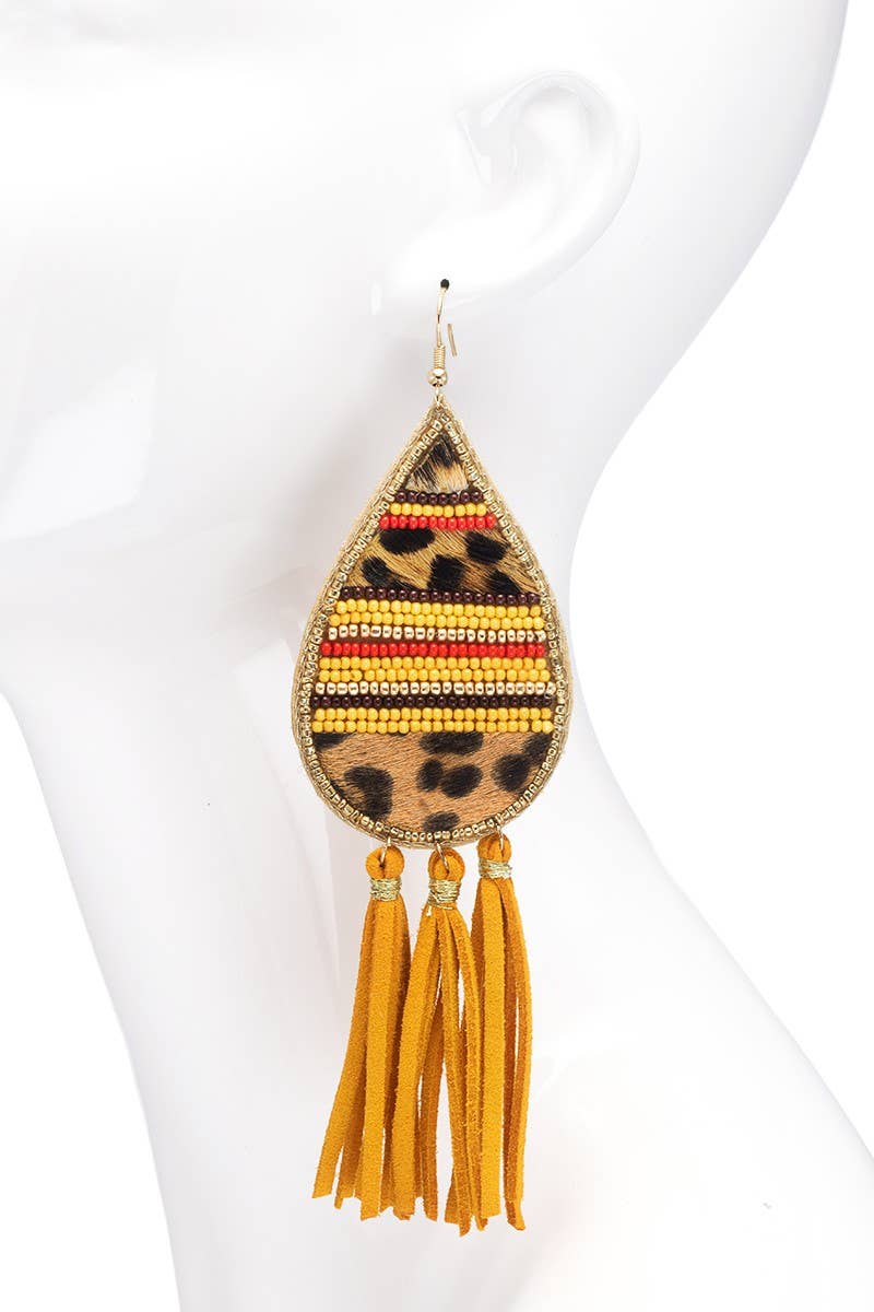 Seed Bead and Tassel Earrings