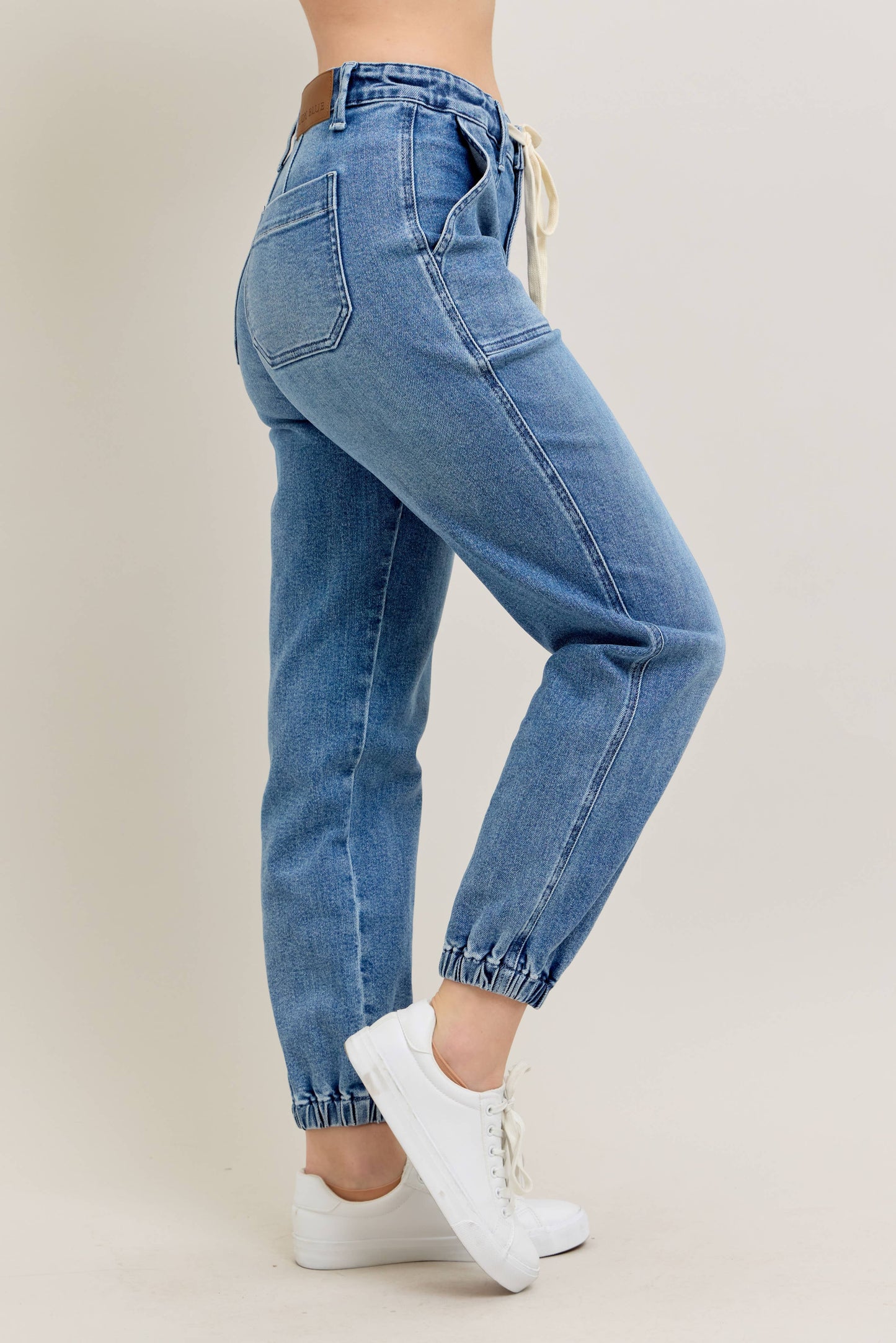 High Waisted Denim Jogger