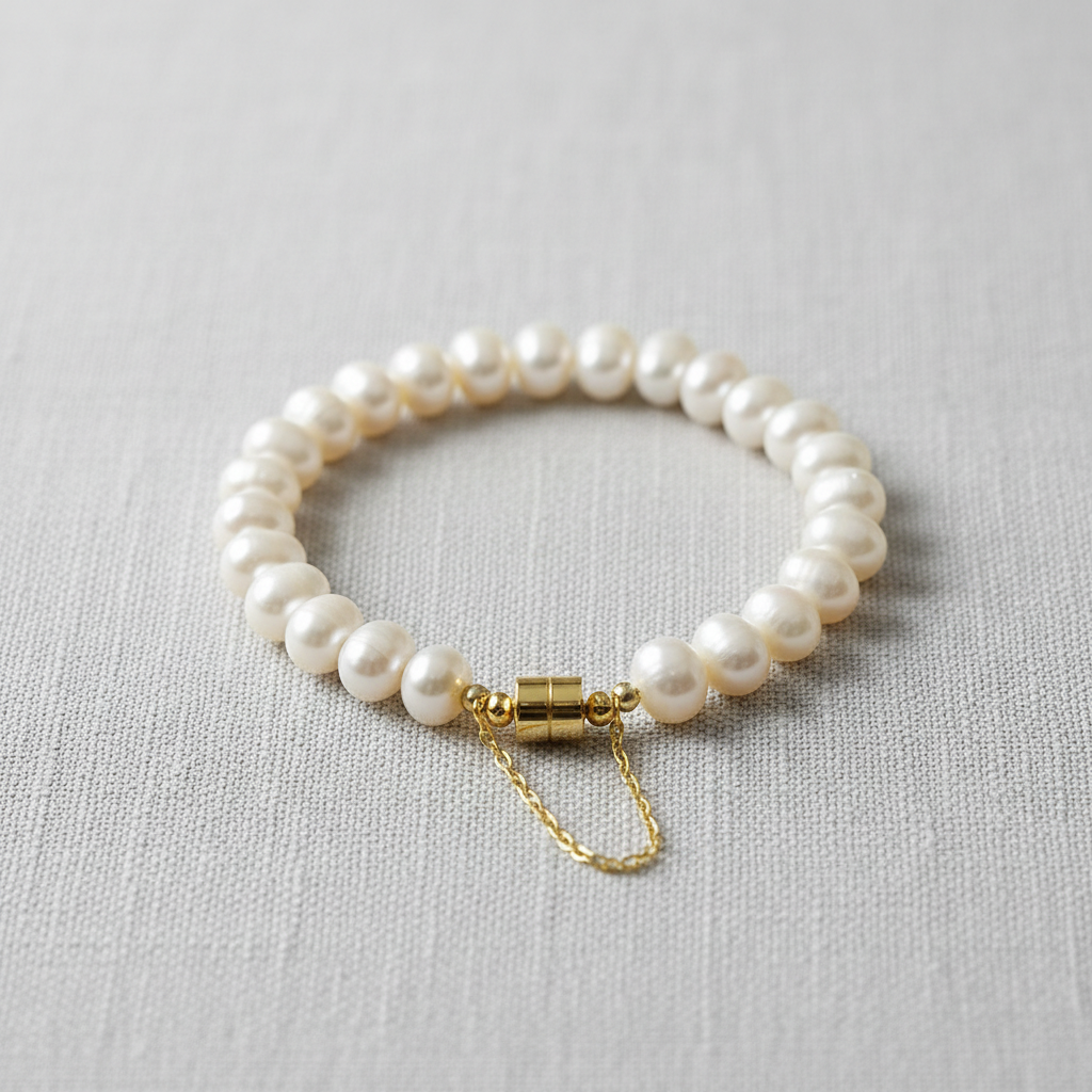 Vintage Geometric Freshwater Pearl Bracelet