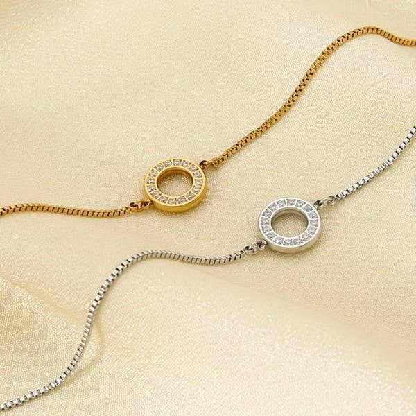 18K STAINLESS STEEL TARNISH FREE GEMSTONE BRACELET | 40B5220