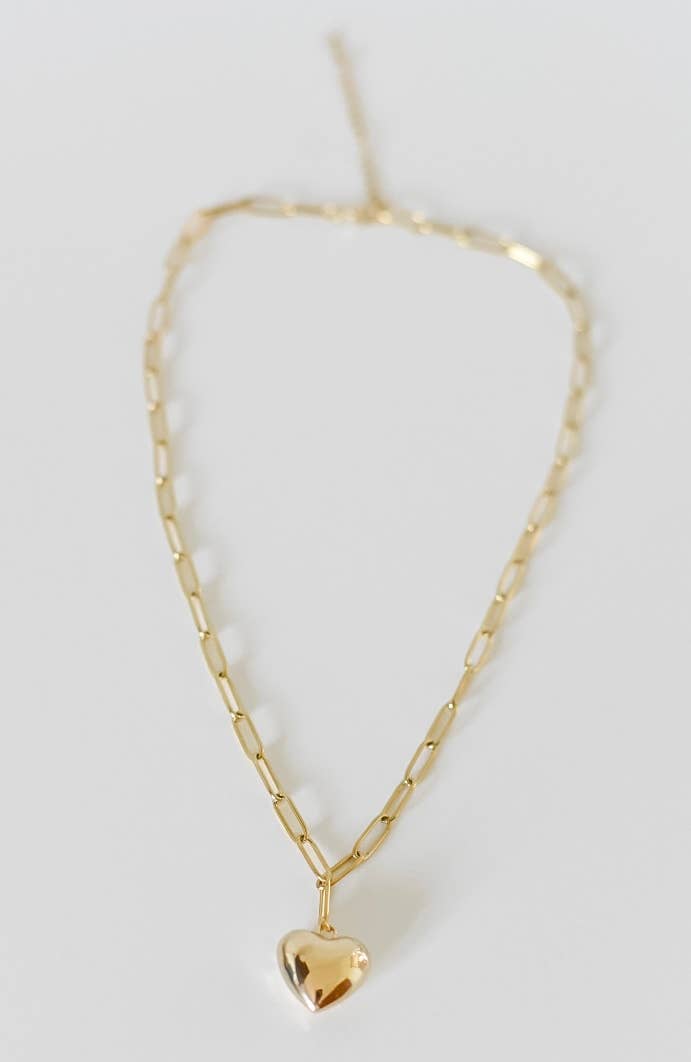 Brynleigh | large heart charm necklace18k gld plated