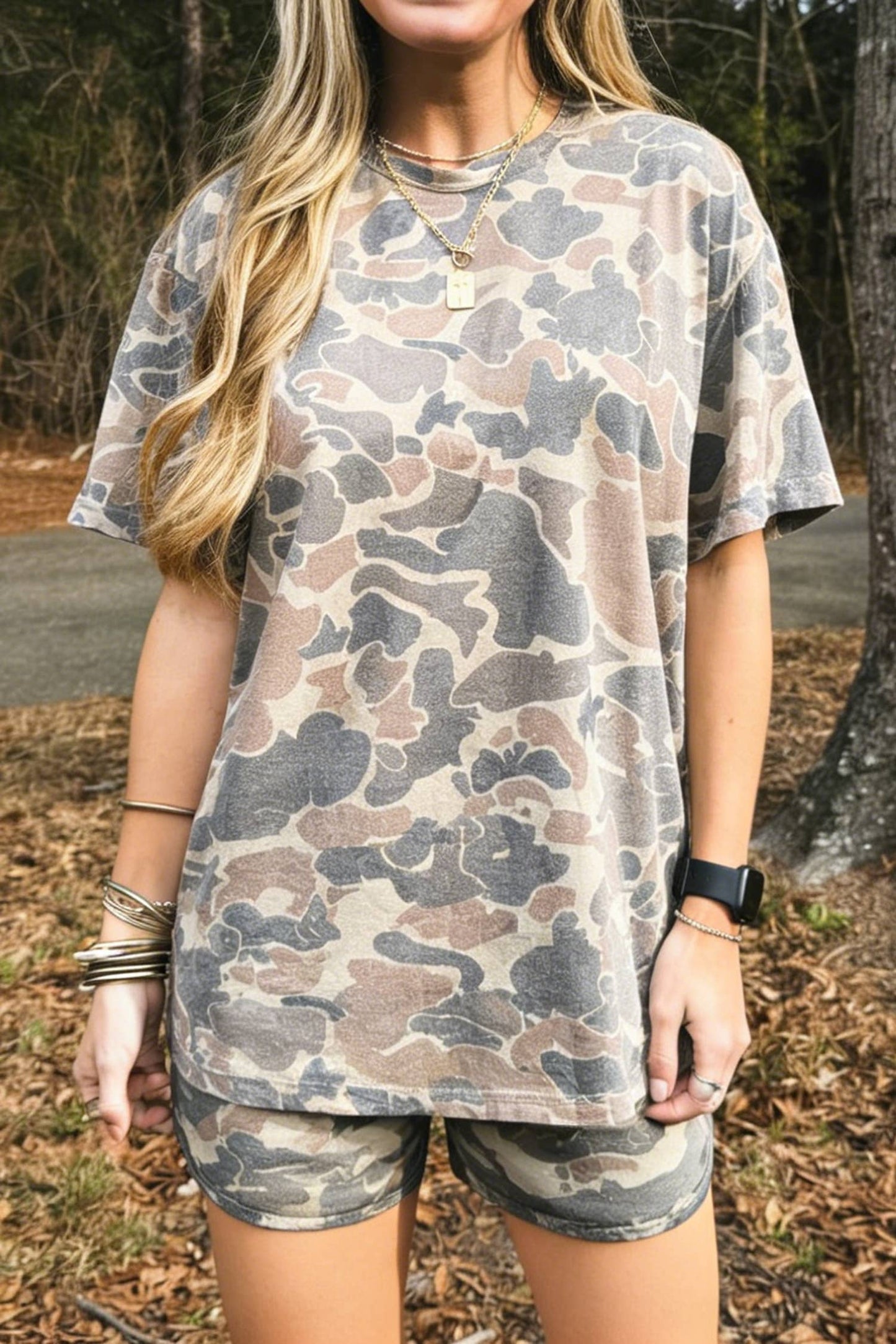LDC High Waist Camouflage Short Set