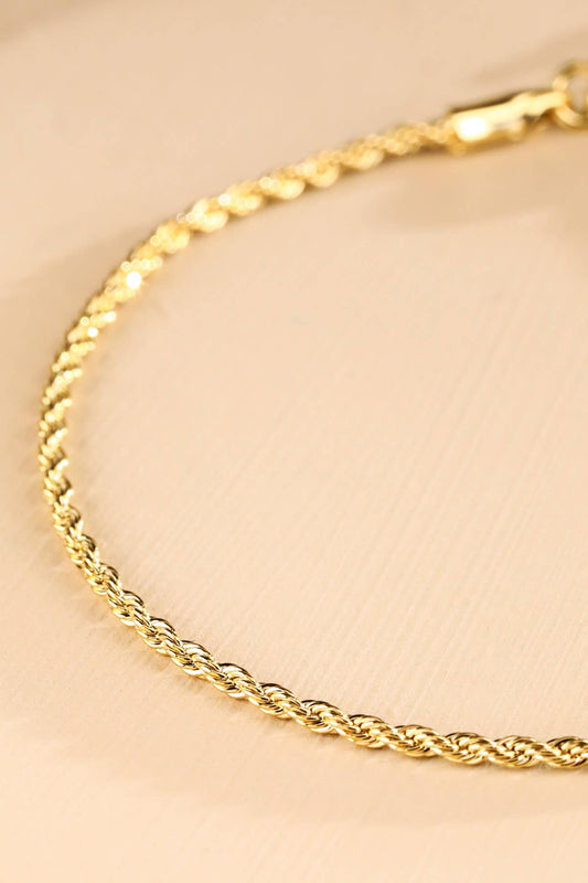 18K Gold Filled Rope Chain Bracelet