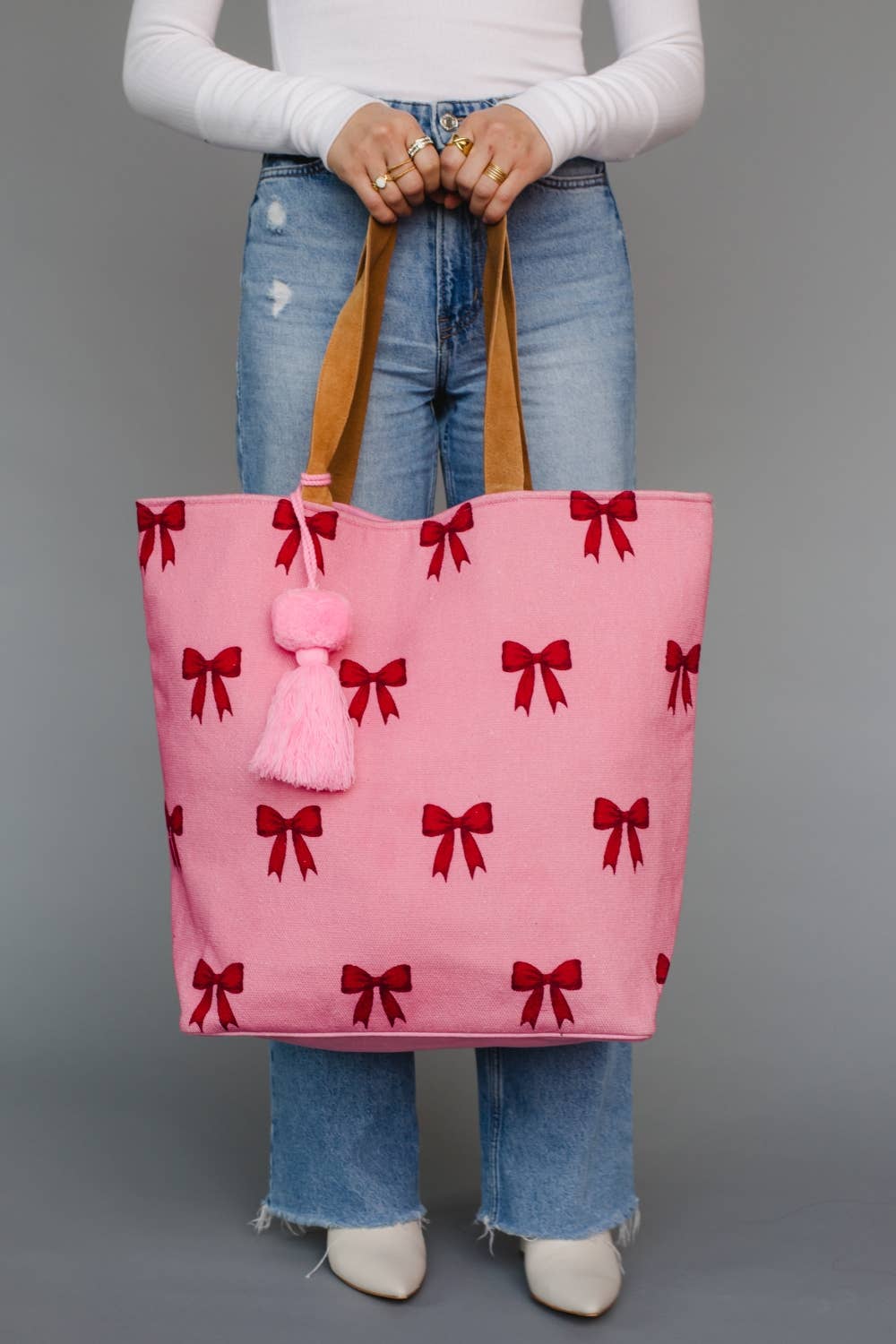 Pink & Red Bow Tote