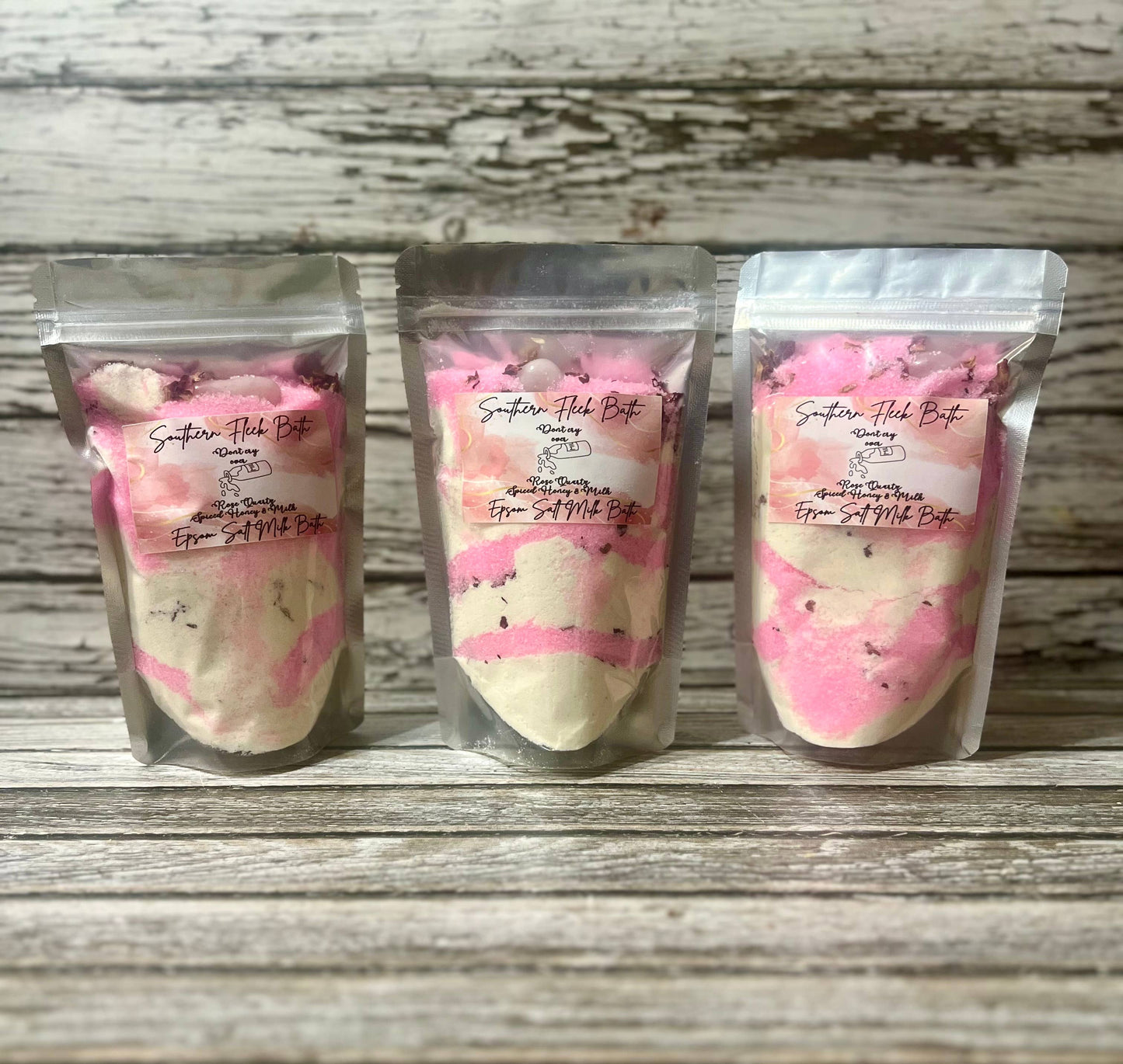 Rose Quartz Epsom Salt Spiced Honey Milk Bath 10oz