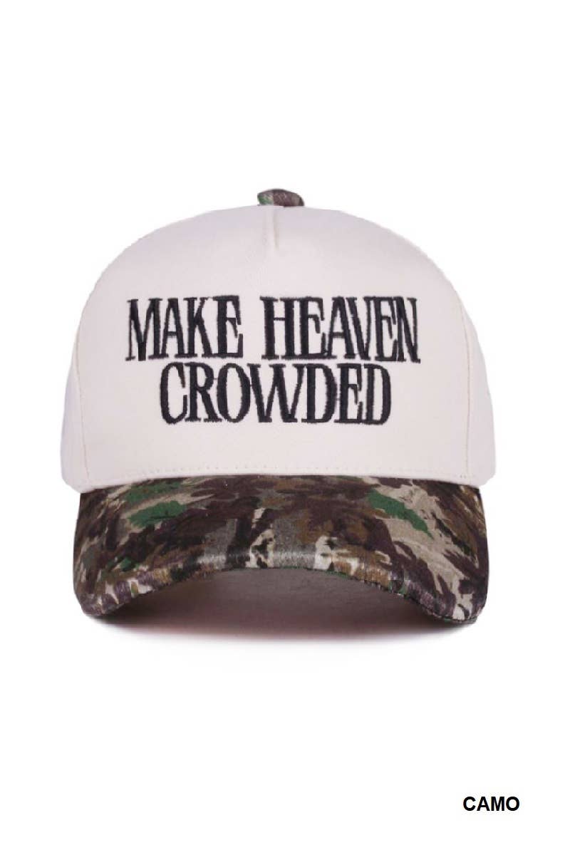 Make Heaven Crowded Two-tone Canvas Cotton Cap