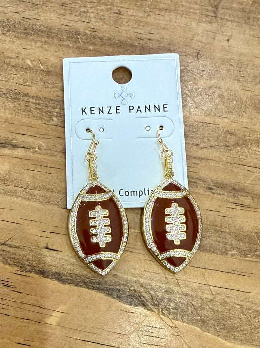Brown & Gold Football Earrings