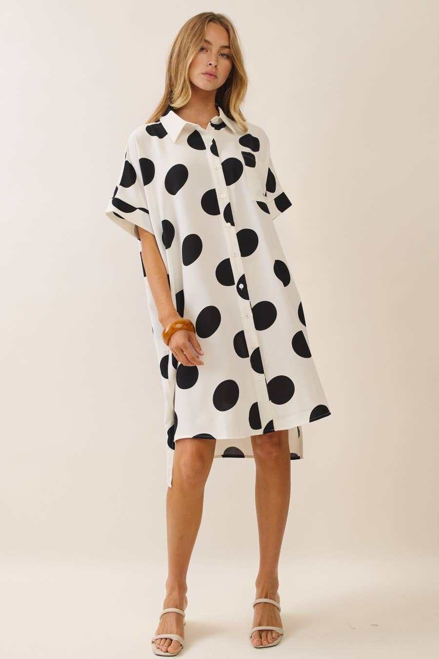 Short Sleeve Polka Dot Dress