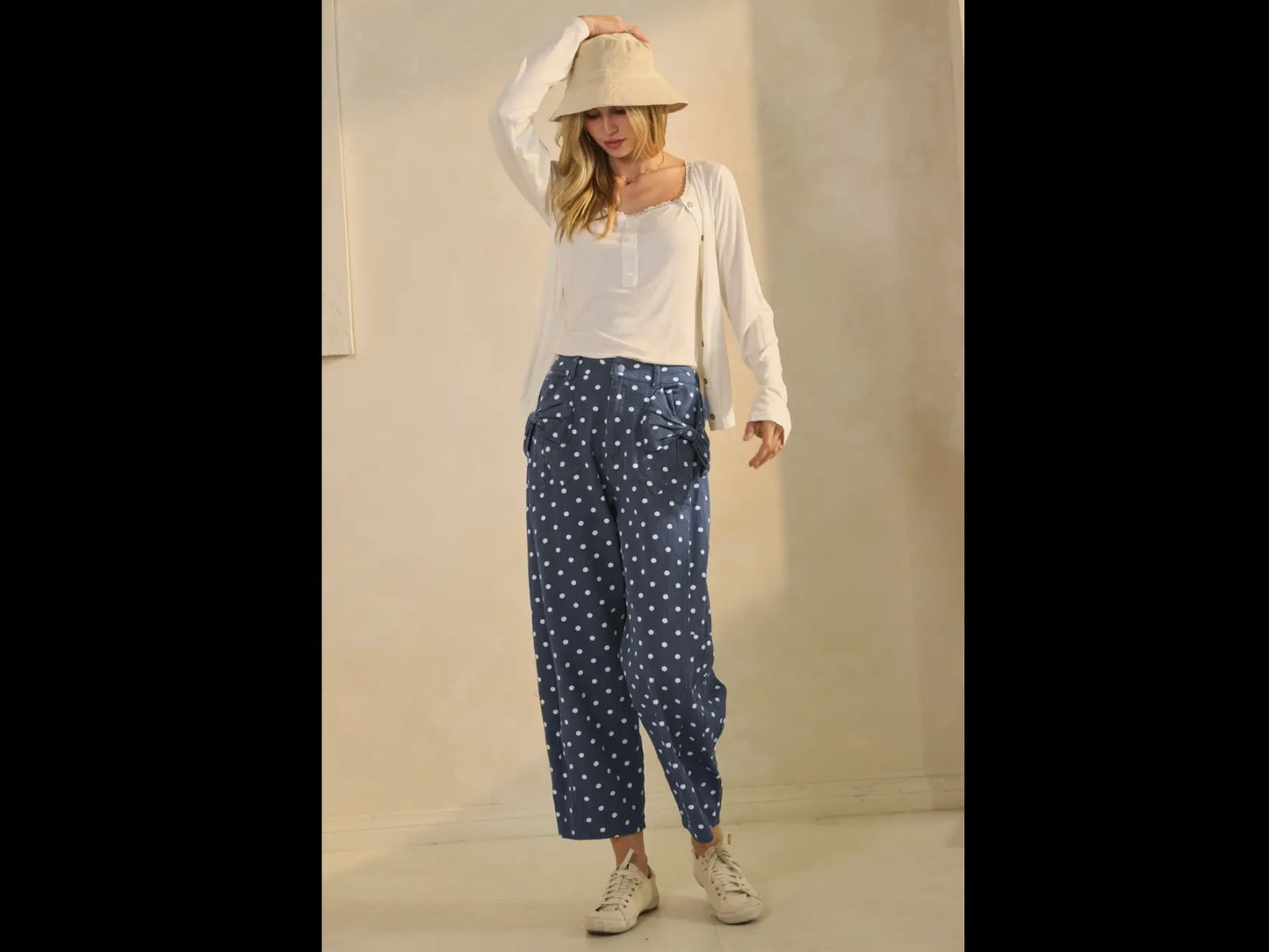 Denim Polka Dot Pants