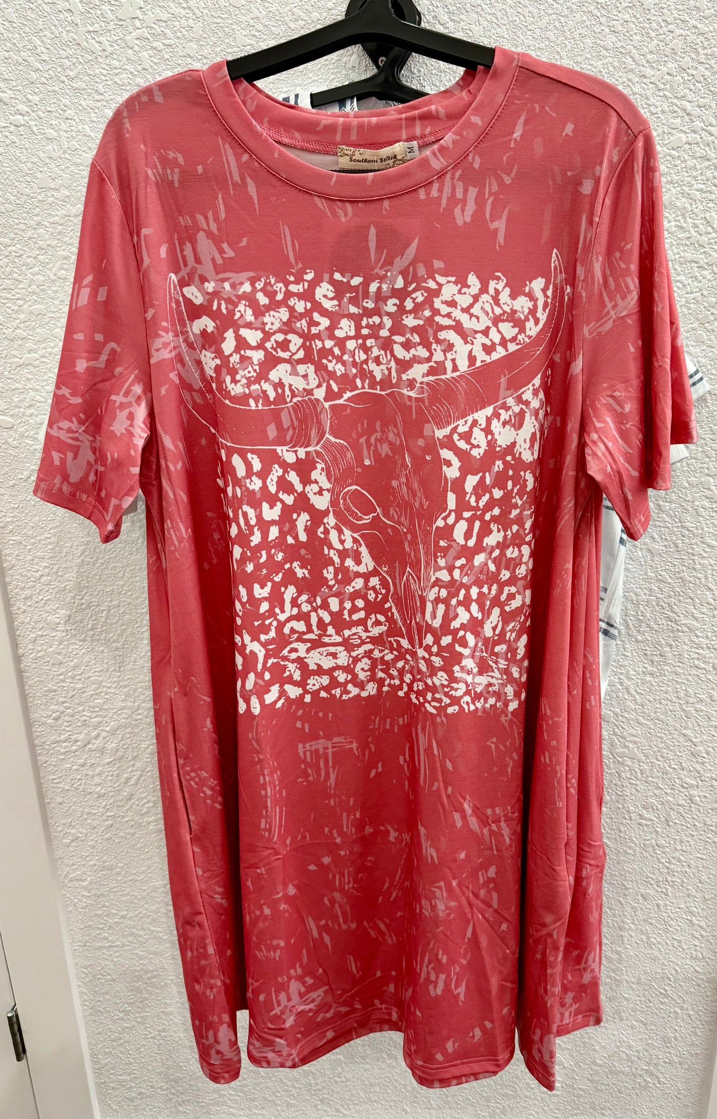 Pink Bull Skull T-Shirt Dress