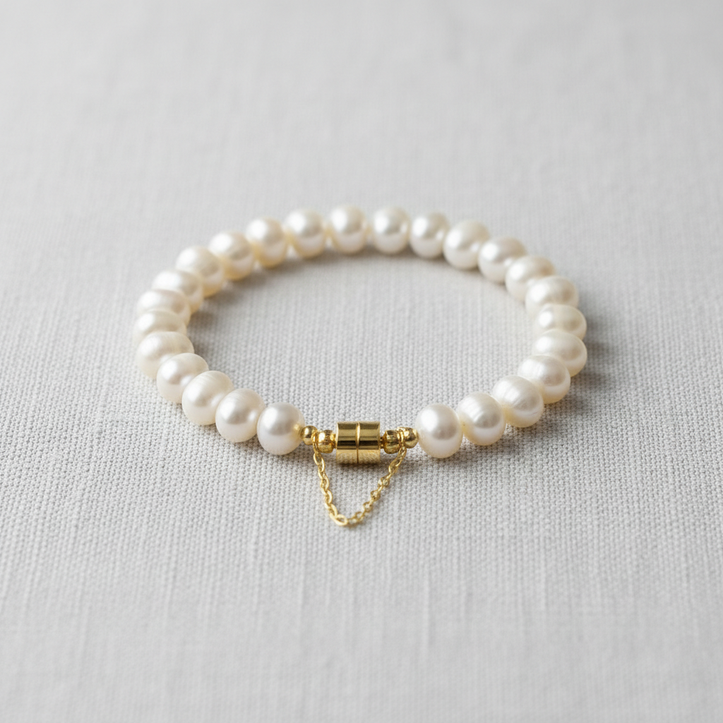 Vintage Geometric Freshwater Pearl Bracelet