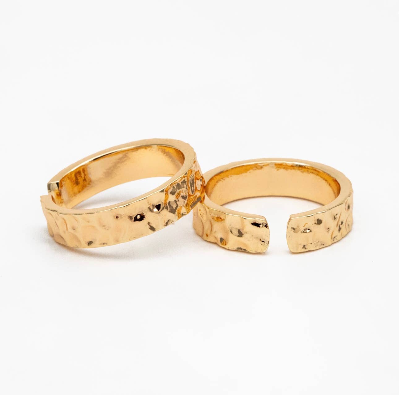 Brielle ring | hammered adjustable | gold plated