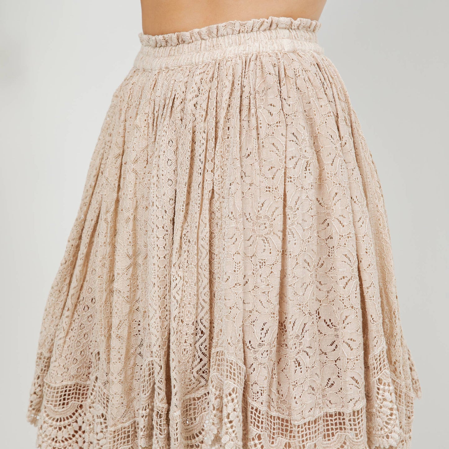 Desert Dream Festival Skirt Gathered Lace Mini - New Arrival