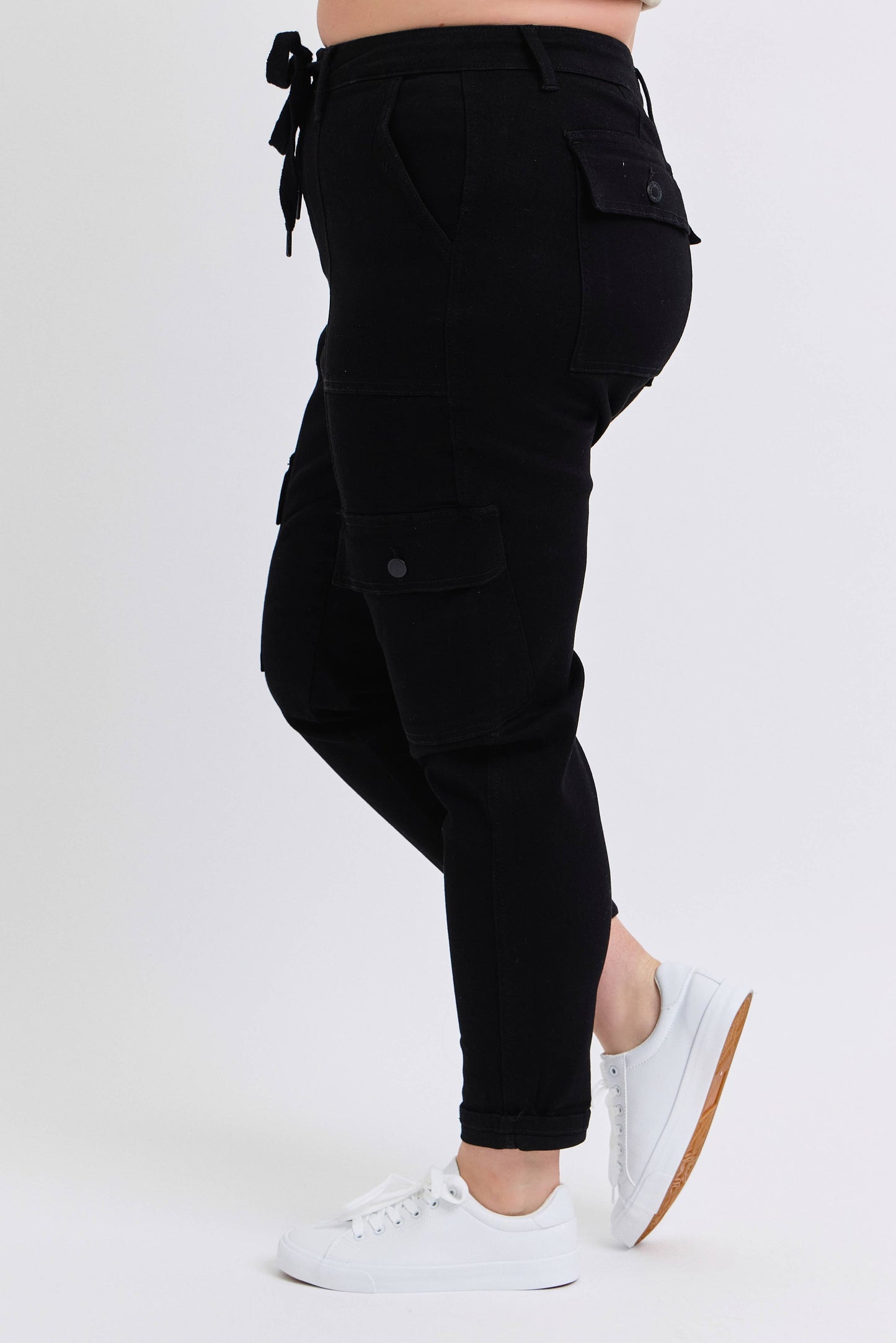 High Waisted Cargo Cuffed Jogger