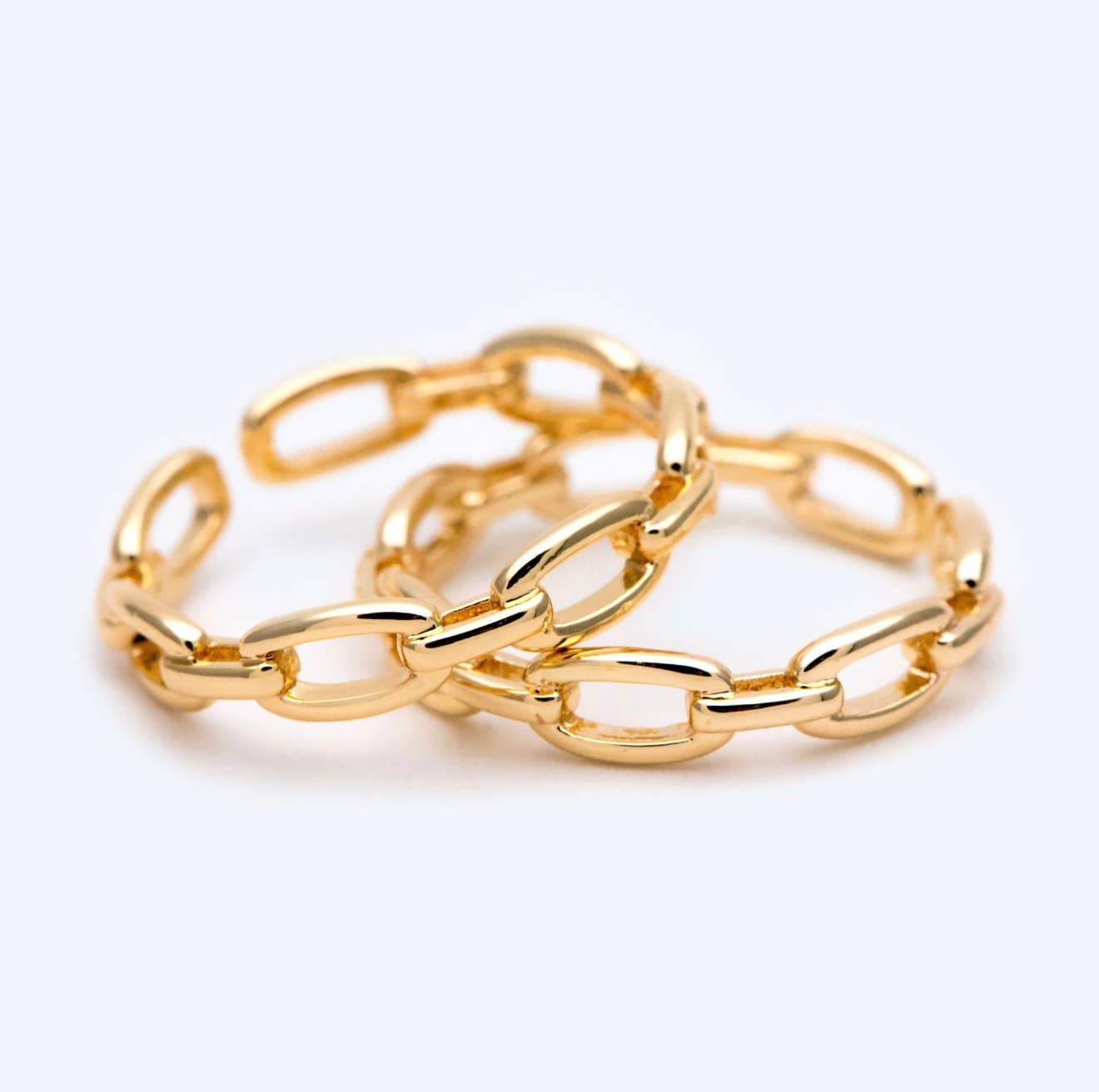 Honey ring | gold chain link adjustable | gold plated