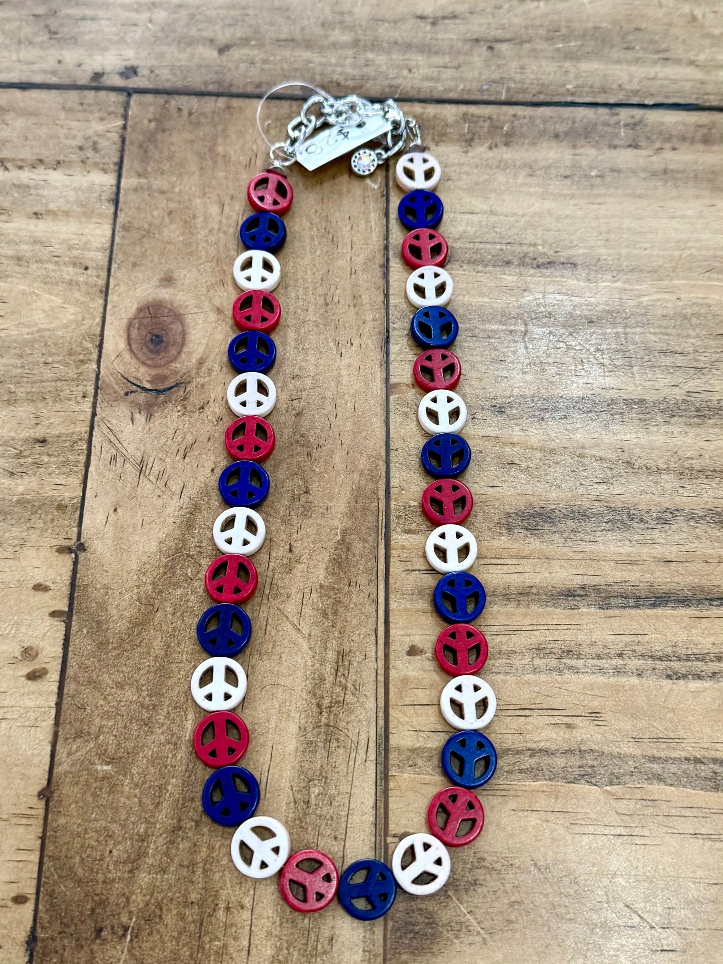 Peace sign Americana necklace