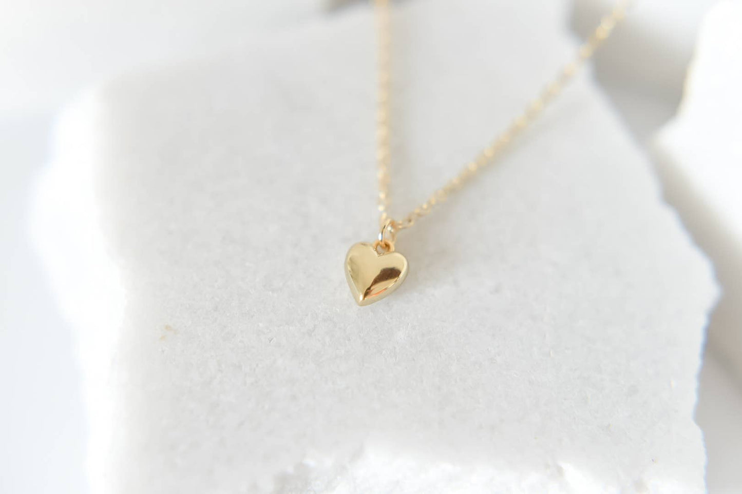 Blakely dainty bubble heart necklace 18k gold plated 