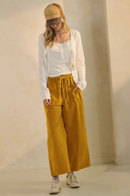 Acid Wash Wide Leg Gold,Chocolate, and Dove Pants
