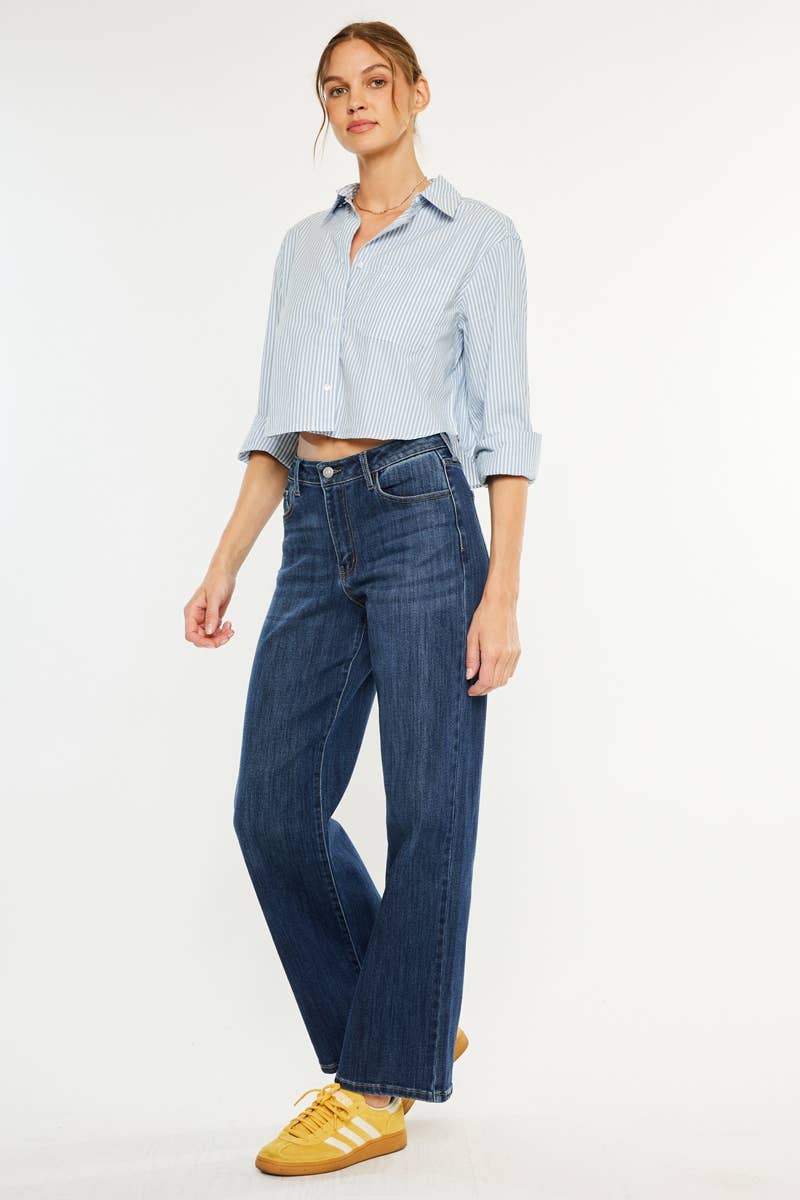 OPEN PACK HIGH RISE WIDE LEG JEANS-KC20030D