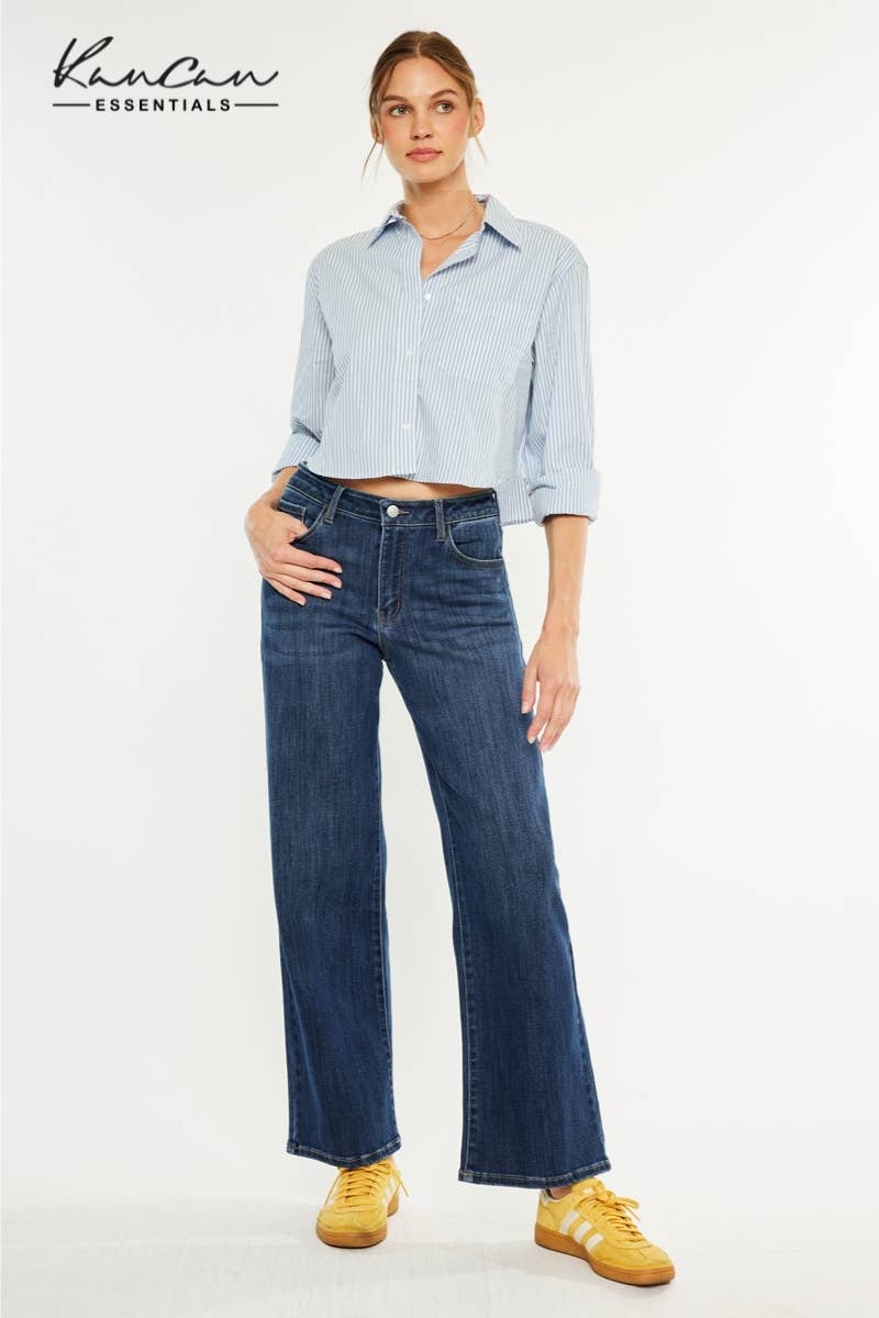 OPEN PACK HIGH RISE WIDE LEG JEANS-KC20030D