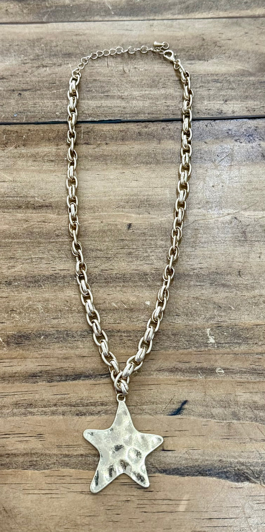 Hammered Star Necklace