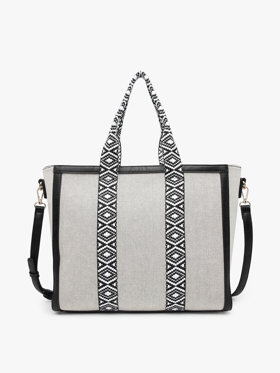 M2086CN Haley Canvas Tote w/ Contrast Straps