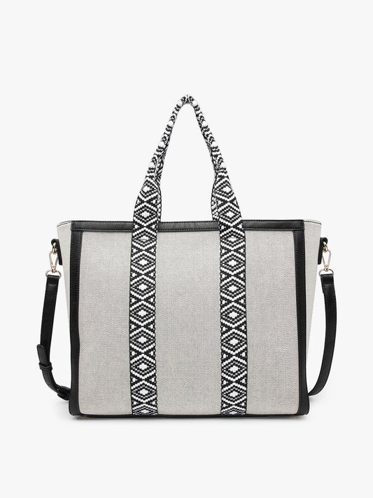 M2086CN Haley Canvas Tote w/ Contrast Straps