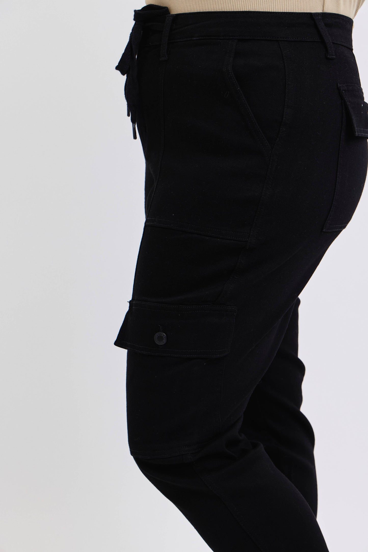 High Waisted Cargo Cuffed Jogger