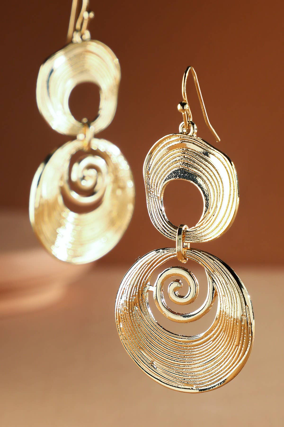 Duo Spiral Linked Earrings