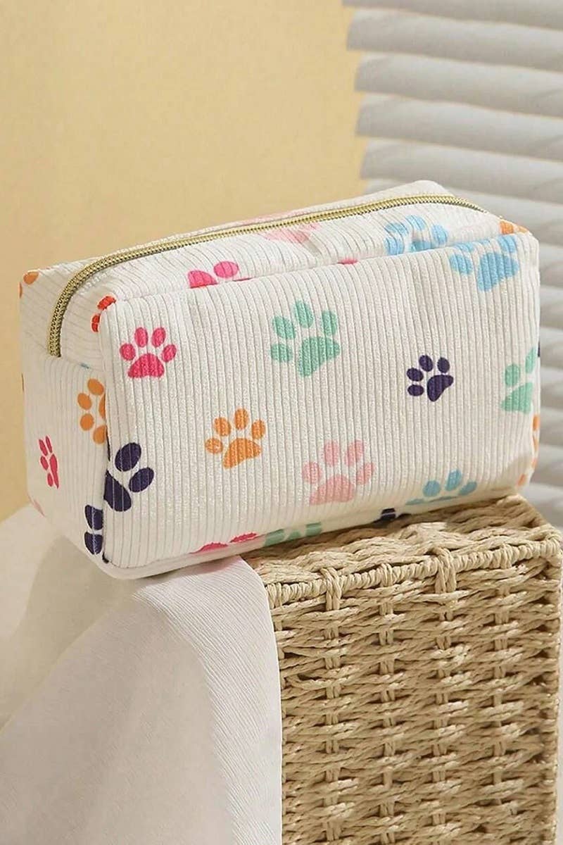`.Corduroy Cosmetic Pouch Bag