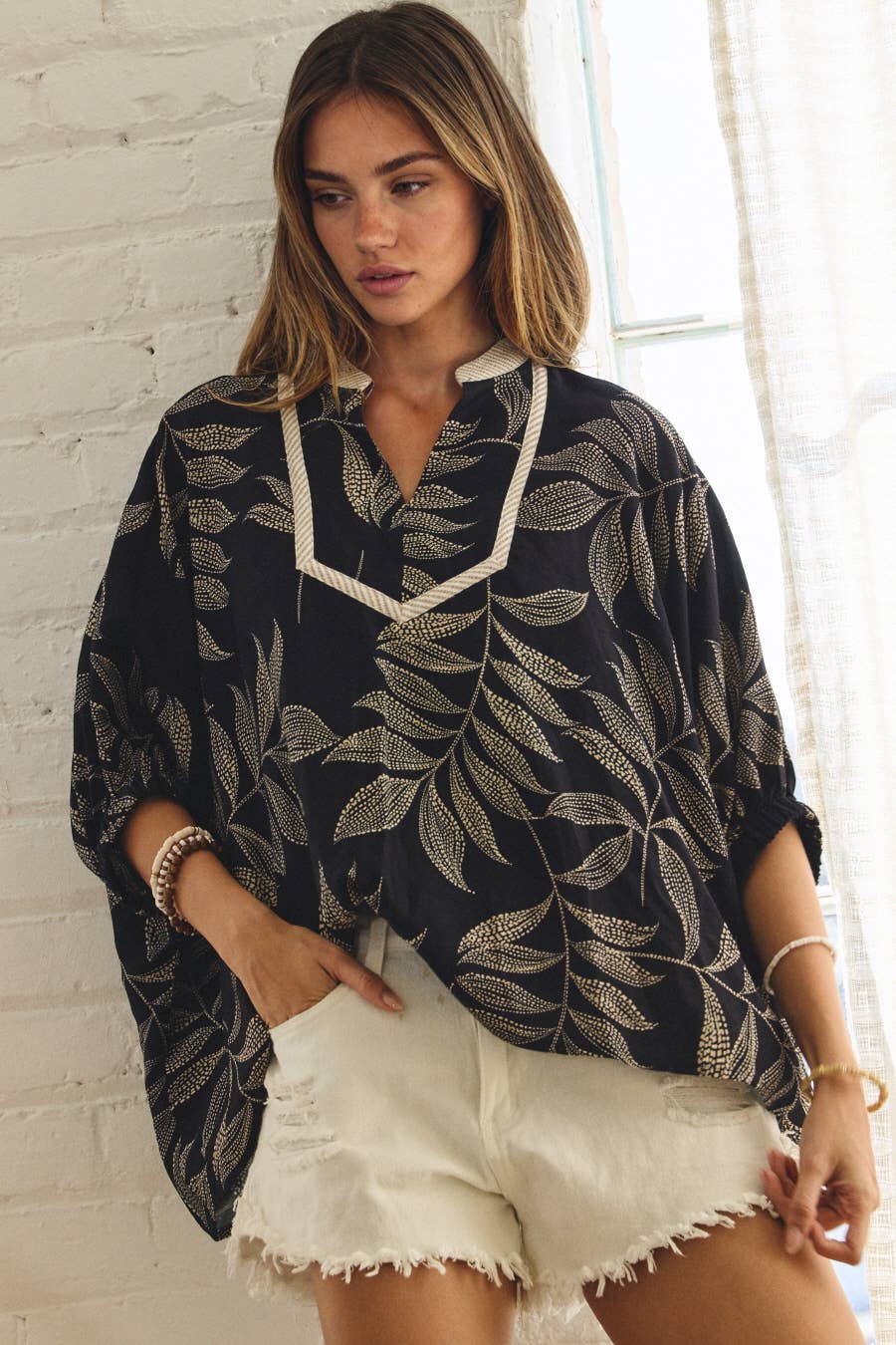 Printed Relaxed-fit Blouse
